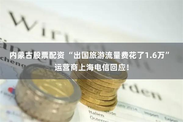 内蒙古股票配资 “出国旅游流量费花了1.6万” 运营商上海电信回应！